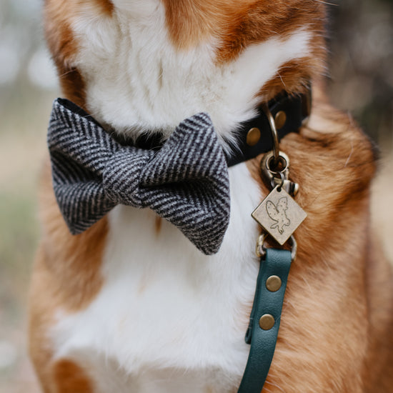 Herringbone Bow Tie Black