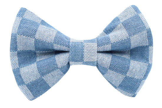 Checkered Denim Bow Tie