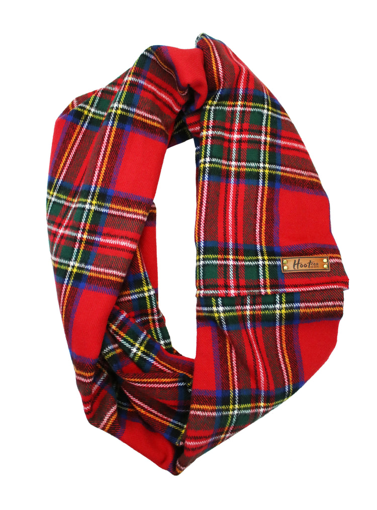 Classic Red Flannel Infinity Scarf – Hoot & Co